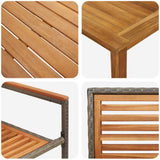 Garden Dining Set 7 pcs Grey Solid Acacia Wood 3365539