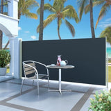 Patio Retractable Side Awning 140x300 cm Black 317874