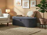 Storage Ottoman, Corduroy Upholstered Ottoman Storage Box with Padded Seat, 105 x 51 x 49 cm, Dark T3398P554116