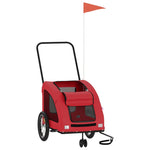ZNTS Pet Bike Trailer Red Oxford Fabric and Iron 93978