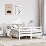 Bed Frame with Headboard without Mattress White 150x200 cm King Size 3306687