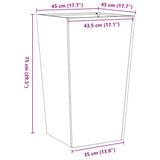 ZNTS Garden Planter 45x45x75 cm Stainless Steel 851102