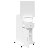 Lectern with Wheels & Drawer White 55x55x107 cm Engineered Wood 848024