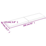 Wall Shelf Light Brown 160x40x cm Treated Solid Wood Oak 363710