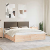 Bed Frame with Upholstered Headboard Taupe 200 x 200 cm 3398107