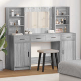 Dressing Table Set with Shelf 3 pcs Grey Sonoma Engineered Wood 3334286