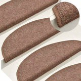 Stair Mats 30 pcs 56x17x3 cm Brown Half Round 3365744