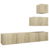 4 Piece TV Cabinet Set Sonoma Oak Engineered Wood 3079050