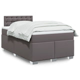 Box Spring Bed with Mattress Grey 120x200 cm Faux Leather 3286118