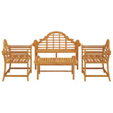 4 Piece Garden Lounge Set Solid Wood Teak 3100779