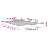 Bed Frame without Mattress 120x190 cm Small Double Solid Wood Pine 823474