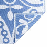 Outdoor Rug Floral ARAKIL Baby Blue and White 400 x 300 cm 42003500