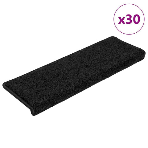 ZNTS Stair Mats 30 pcs 65x21x4 cm Black 3365826