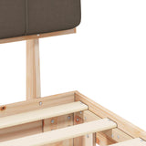 Bed Frame with Upholstered Headboard Natural and Taupe 877432