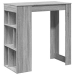 ZNTS Bar Table with Racks Grey Sonoma 102x50x103.5 cm Engineered Wood 854360