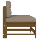 Middle Sofas with Cushions 2 pcs Honey Brown Solid Wood Pine 825691