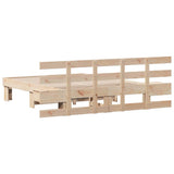 Bed Frame with Headboard Brown 120 x 200 cm Solid Pine Wood 3385691