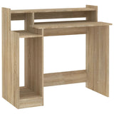Desk with LED Lights Sonoma Oak 97x45x90 cm Engineered Wood 805555