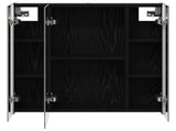 Bathroom Mirror Cabinet Black Oak 63.5 x 15.5 x 60.5 cm 889248