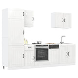 ZNTS 7 Piece Kitchen Cabinet Set Kalmar High Gloss White Engineered Wood 3314773