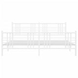 Metal Bed Frame without Mattress with Footboard White 180x200cm 376395