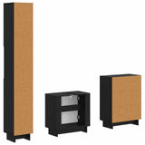 3 Piece Bathroom Cabinet Set EDE Black Engineered Wood 3417415