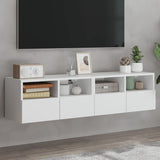 TV Wall Cabinets 2 pcs White 60x30x30 cm Engineered Wood 836855