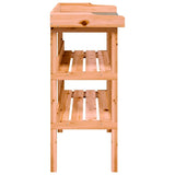 Plant Table with Shelves Brown 78x38x82,5 cm Solid Wood Fir 156353