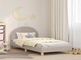 Children's Bed Frame with Headboard Light Grey 80 x 160 cm 42011029