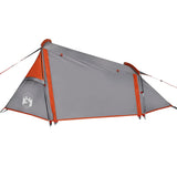 Camping Tent Tunnel 2-Person Grey and Orange Waterproof 94614