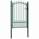 146395 Fence Gate "EMMEN" with Spikes Steel 104x117 cm Green