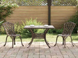 Garden Table Set 3 pcs Bronze Cast Aluminium 3334748