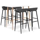5 Piece Bar Set White and Grey 3057439