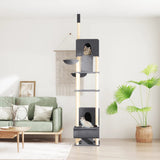Floor to Ceiling Cat Tree Dark Grey 277-303 cm 171614