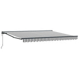 Retractable Awning Anthracite and White 400 x 300 cm 3330526