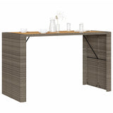 Garden Bar Table with Acacia Wood Top Grey 185x80x110 cm Poly Rattan 368701