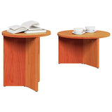 Coffee Table 2 pcs Wax Brown Solid Pine wood 873552