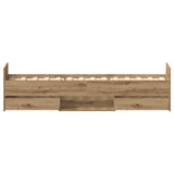 Bed Frame Artisan Oak Engineered Wood, Solid Pinewood Single 3328809
