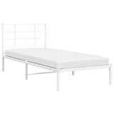 Metal Bed Frame without Mattress with Headboard White 90x200cm 355603