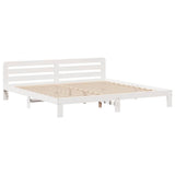 Bed Frame without Mattress White 180x200 cm Super King Solid Wood Pine 3309855