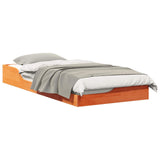 Bed Frame Wax Brown 90 x 200 cm Solid Pine Wood 873390