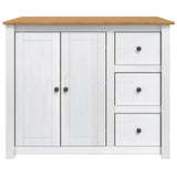 Kitchen Trolley PANAMA 2 pcs White and Honey Wax Solid-Pine 3425389