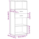 Highboard White 50x42.5x124 cm Engineered Wood 846173