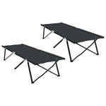 Folding Camping Bed 2 pcs Black 206 x 76 x 74 cm Oxford fabric 42003169