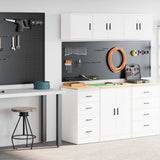 Garage Cabinets 2 pcs White Engineered Wood 3328323