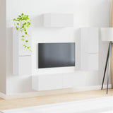 TV Cabinet Set Wall-mounted 4 pcs White Engineered Wood 3409042