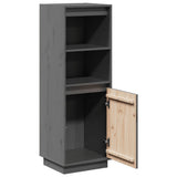 Highboard Grey 37x34x110 cm Solid Wood Pine 813517