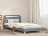 Children's Bed Frame with Headboard Light Grey 90 x 200 cm 42011224