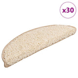 Stair Mats 30 pcs 56x17x3 cm Cream Half Round 3365803