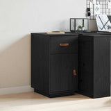 Desk Cabinet Black 40x50x75 cm Solid Wood Pine 820101